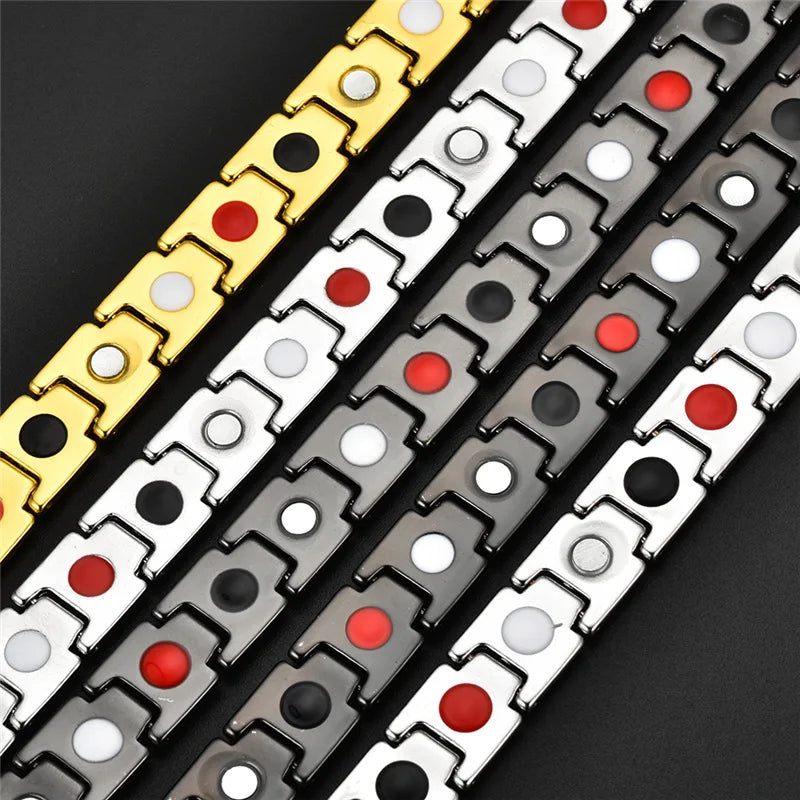 Luxury Men's Twisted Health Magnetic Bracelet Titanium Steel Bracelet Detachable