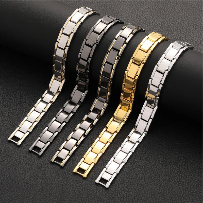 Luxury Men's Twisted Health Magnetic Bracelet Titanium Steel Bracelet Detachable