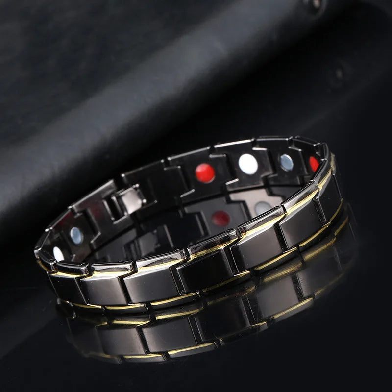 Luxury Men's Twisted Health Magnetic Bracelet Titanium Steel Bracelet Detachable