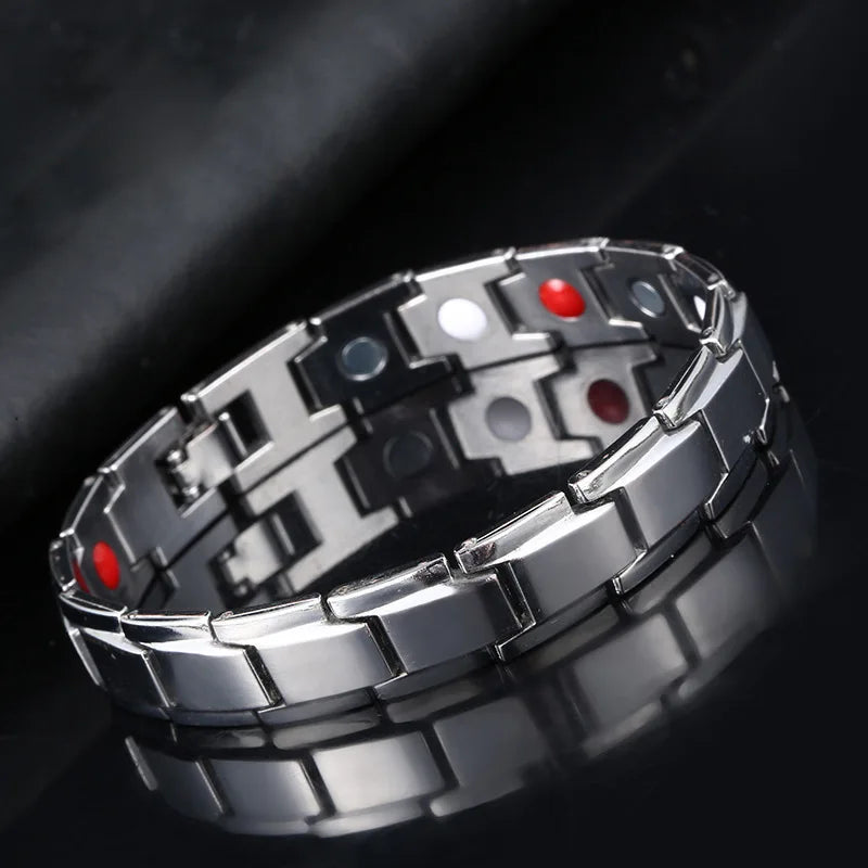 Luxury Men's Twisted Health Magnetic Bracelet Titanium Steel Bracelet Detachable