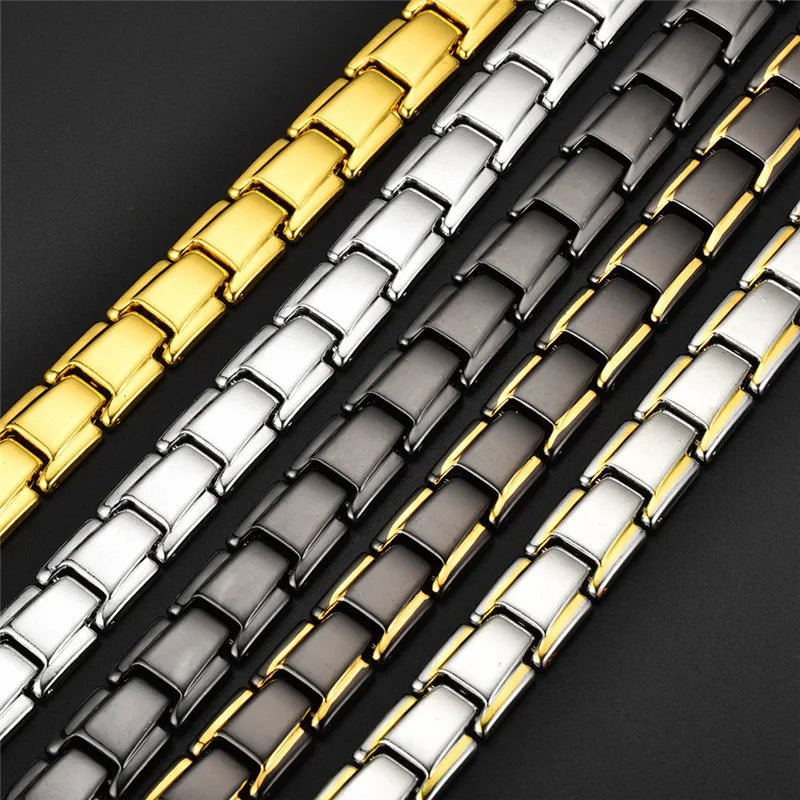 Luxury Men's Twisted Health Magnetic Bracelet Titanium Steel Bracelet Detachable