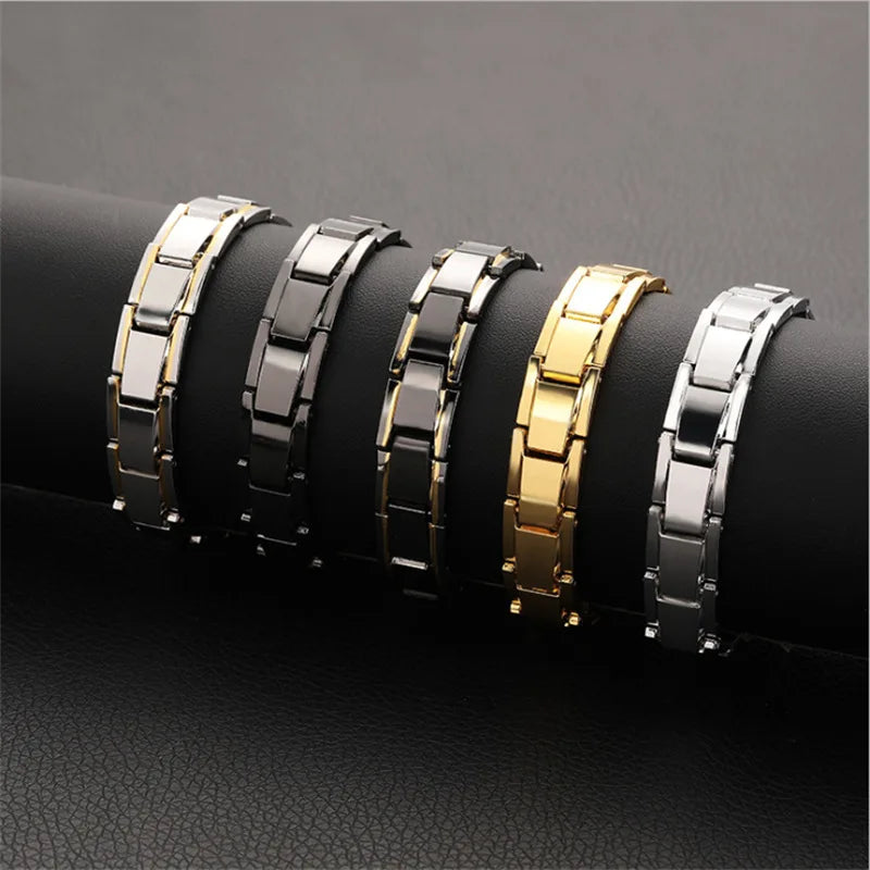 Luxury Men's Twisted Health Magnetic Bracelet Titanium Steel Bracelet Detachable