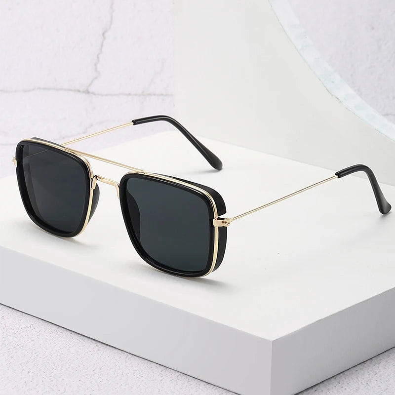 Fashion Sunglasses Metal Small Square Frame UV Protection