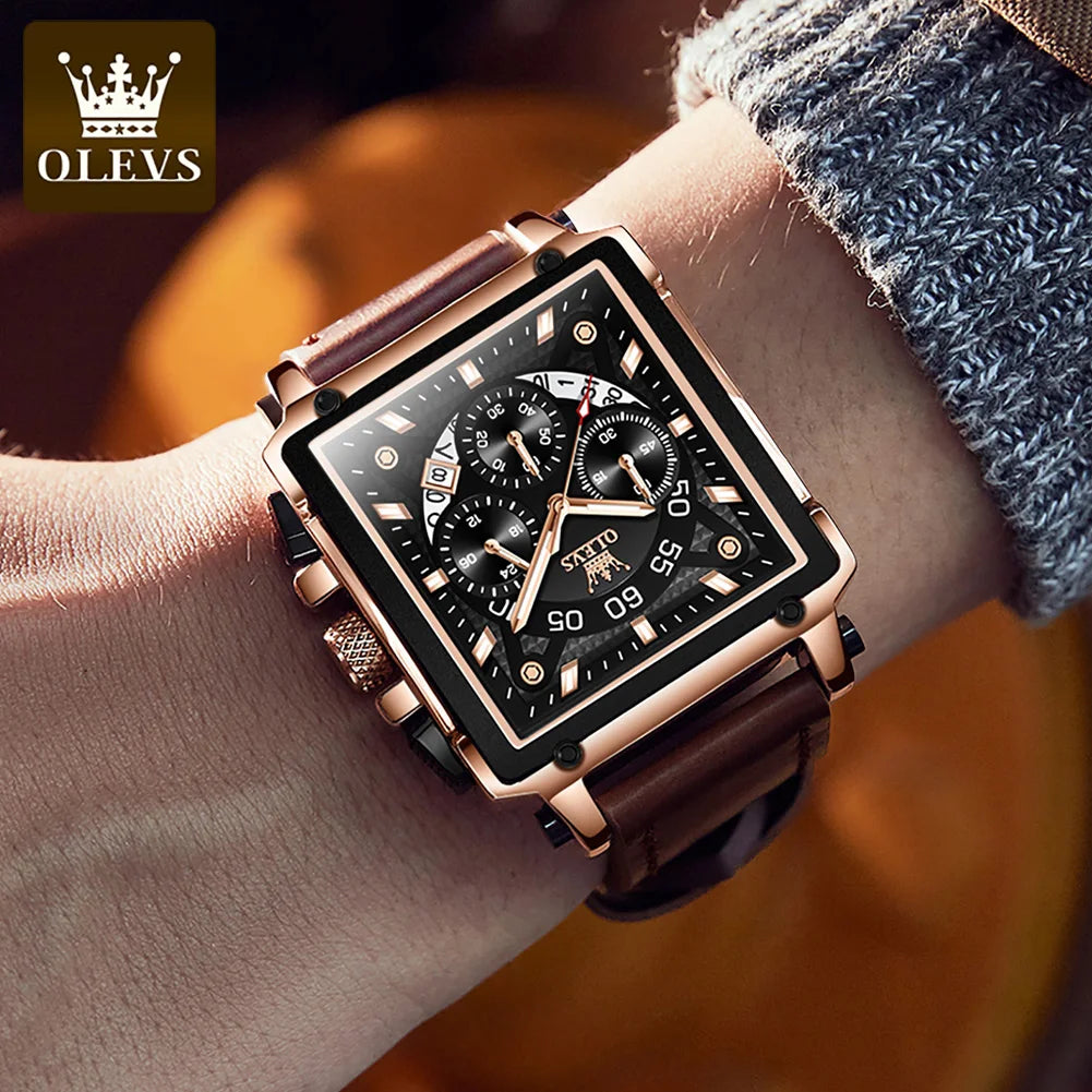 OLEVS Luxury Men Watch Waterproof Square Watch for Men Luminous Top Brand Quartz Wristwatch Fashion watch man luxury original