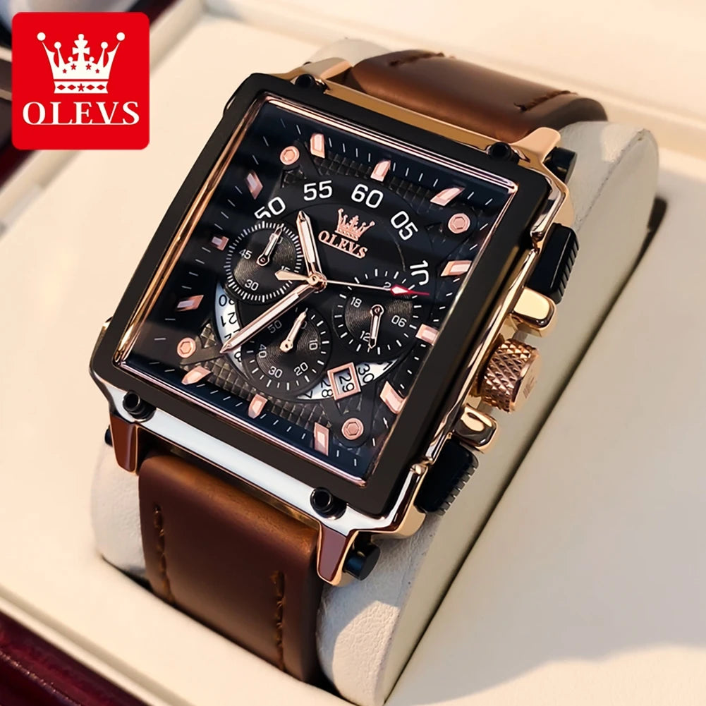 OLEVS Luxury Men Watch Waterproof Square Watch for Men Luminous Top Brand Quartz Wristwatch Fashion watch man luxury original