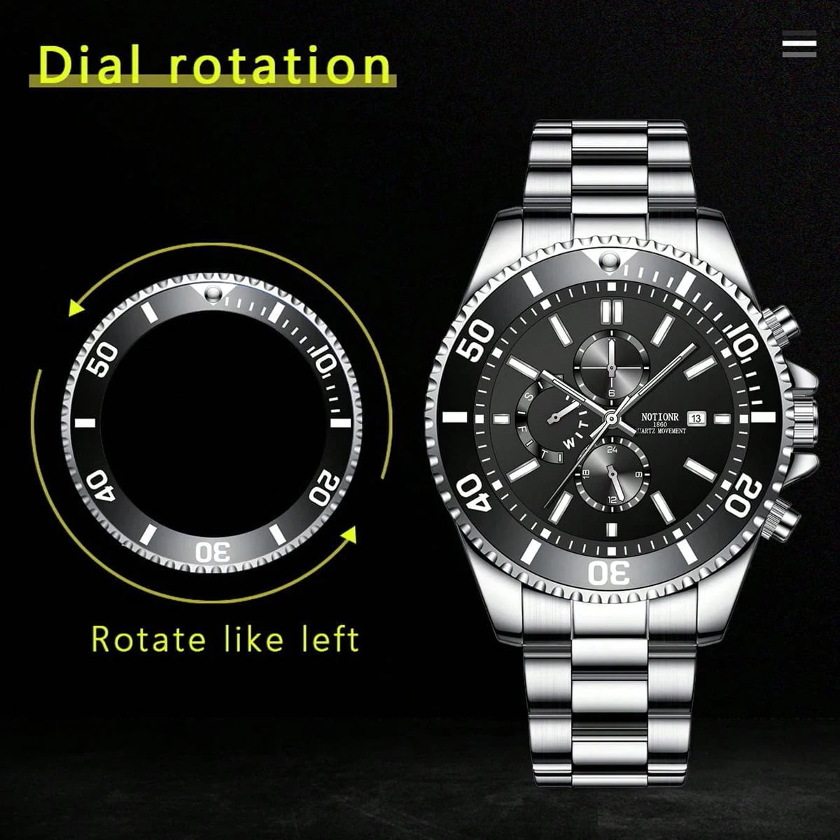 Luxury Men's Business Watches Men Silver Stainless Steel Quartz