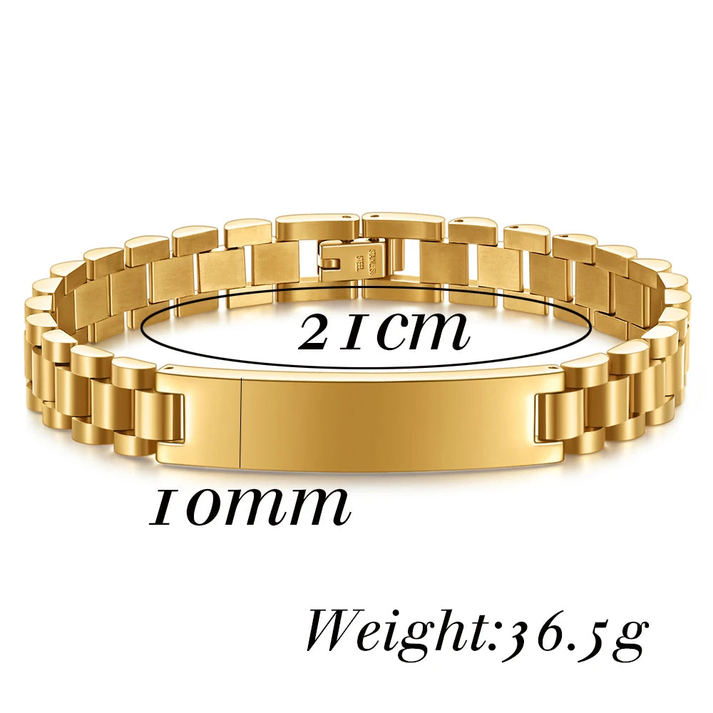 New Fashion Watch Chain 10mm Smooth Titanium Steel Bracelet for Men