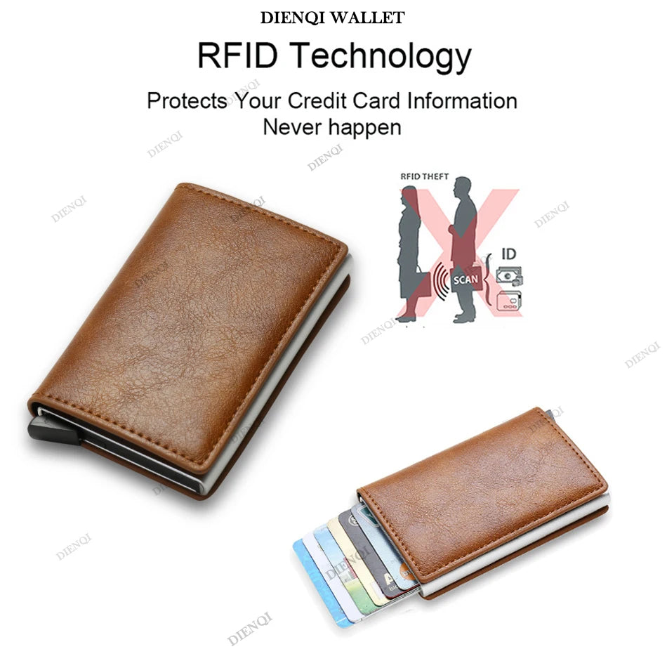 Anti Thief Rfid Credit Card Holder Smart Minimalist Wallet Pocket Men