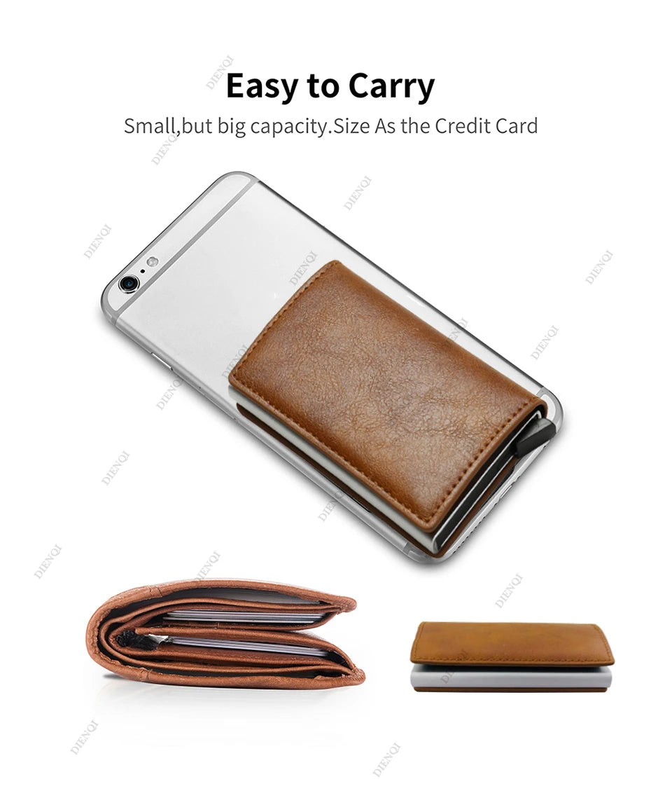 Anti Thief Rfid Credit Card Holder Smart Minimalist Wallet Pocket Men