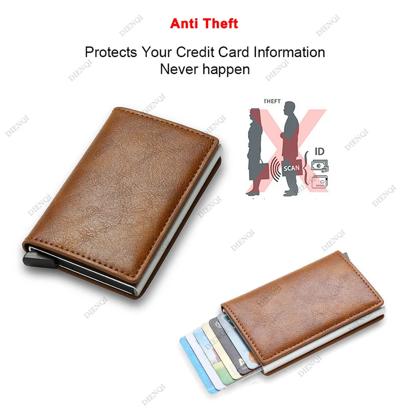 Anti Thief Rfid Credit Card Holder Smart Minimalist Wallet Pocket Men