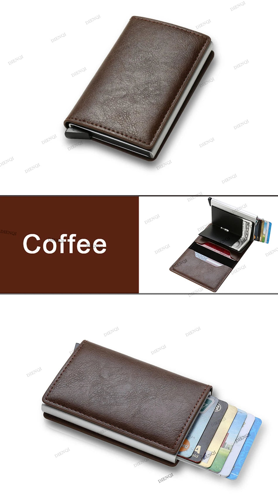 Anti Thief Rfid Credit Card Holder Smart Minimalist Wallet Pocket Men