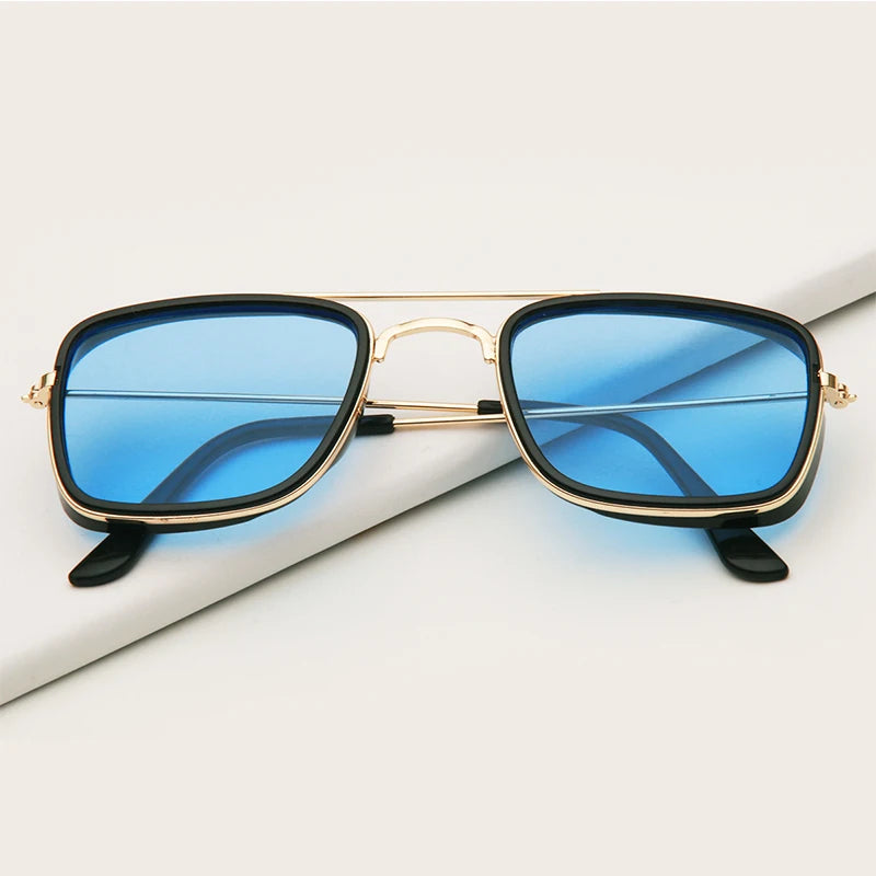 Fashion Sunglasses Metal Small Square Frame UV Protection