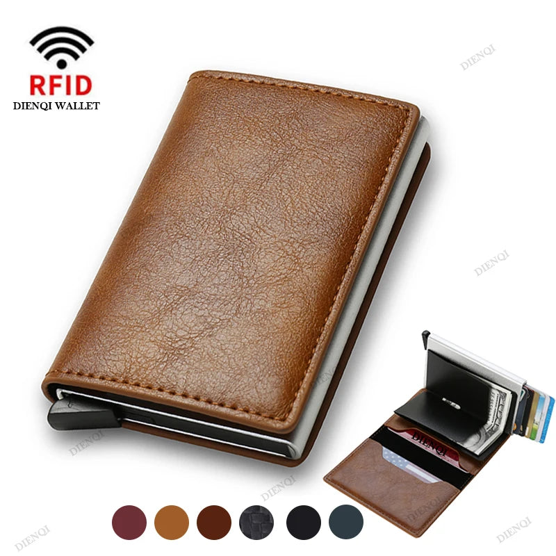 Anti Thief Rfid Credit Card Holder Smart Minimalist Wallet Pocket Men